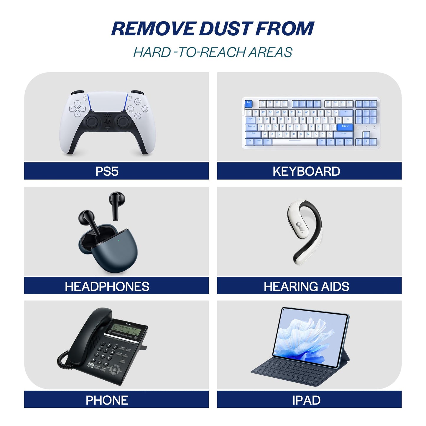 Iduster Compressed Air Duster For Electronics - Disposable Cleaning Duster Compressed Air Can For Computer And Keyboard, 6 Packs
