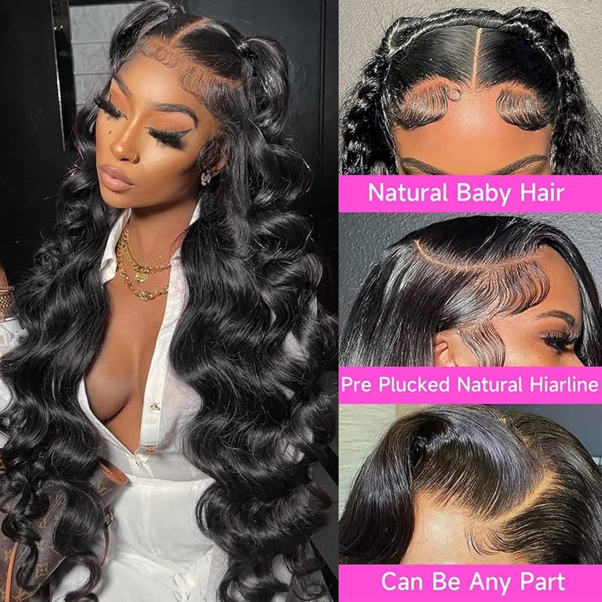32 Inch 13x6 Body Wave Lace Front Wigs Human Hair Pre Plucked 180% Density HD Lace Frontal wig Brazilian Virgin For Women Body W