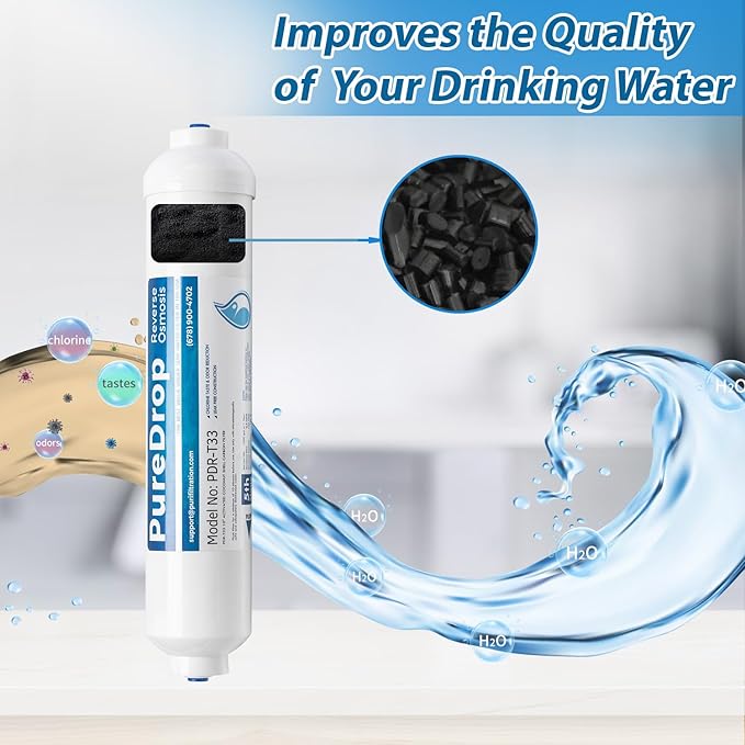 PDR-F7KU50 50 GPD Reverse Osmosis Water Filter Replacement Cartridges for RTW5AK-UV 7-Stage RO Water Filtration System with Alkaline Mineral & UV light Filter, 7 Pieces