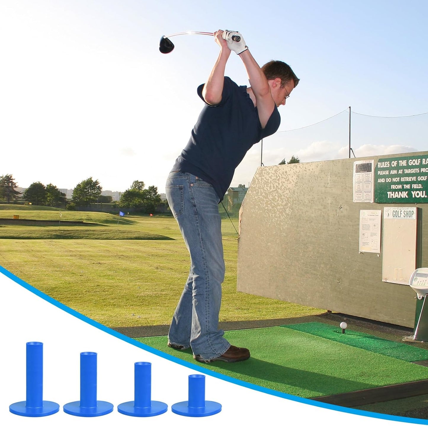 PATIKIL Rubber Golf Tees, Tall Practice Training Driving Range Tee Stable Ball Holder