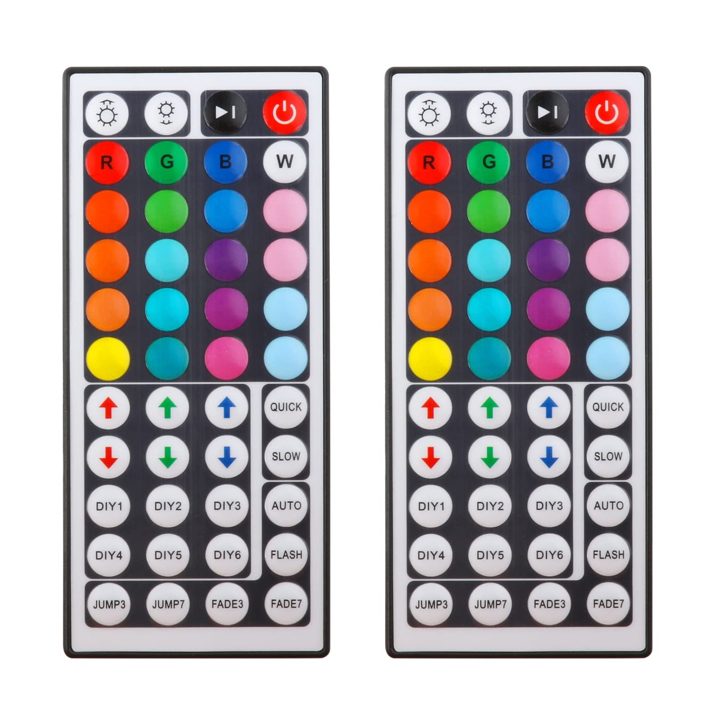Yiliaw 2-Port RGB LED Controller with 44-Key IR Remote, Dual 4-Pin Output, Compatible with 2835 3528 5050 Light Strips