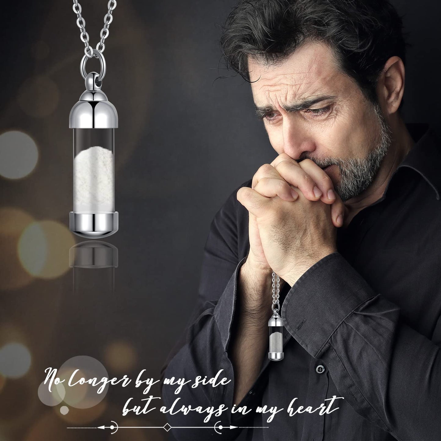 12 Pieces Vial Necklace Glass Vial Pendant Stainless Steel Glass Container Urn Necklace for Ash Openable Memorial Keepsake Crema