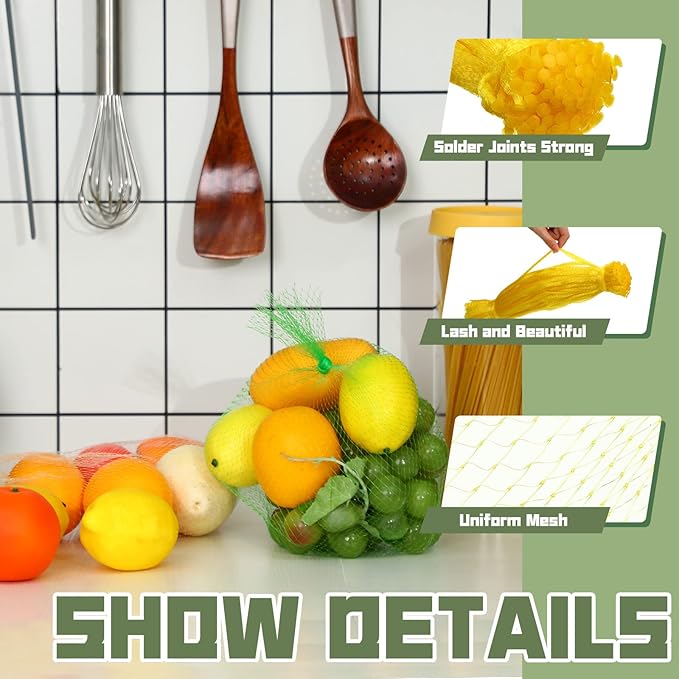 Zhengmy 500 Pcs Mesh Produce Bags for Vegetables Reusable Vegetable Onion Fruit Grocery Seafood Boiling Bags Plastic Storage Net Bag for Shopping