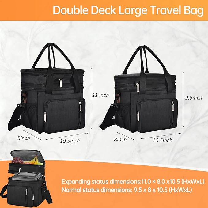 2025 Upgraded Model: 21000mAh Rechargeable Cordless Electric Lunch Box for Adults with Bag, 1.2L Food Warmer with Timer & Leak-Proof, Portable Self-Heating for Office, Car, Travel, Outdoor