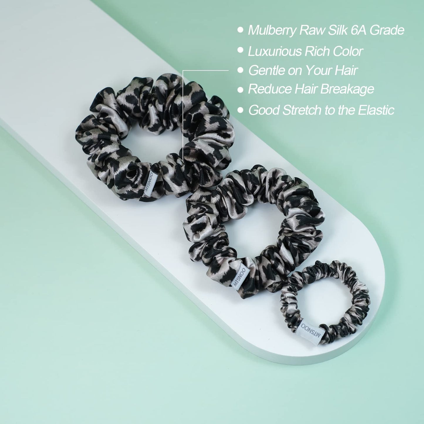 MTSNOO Mulberry Silk Scrunchies for Sleep: 3 Pack Mini Scrunchies with Elastic Band for Curly Hair - 100% Pure 22 Momme Silk Hai