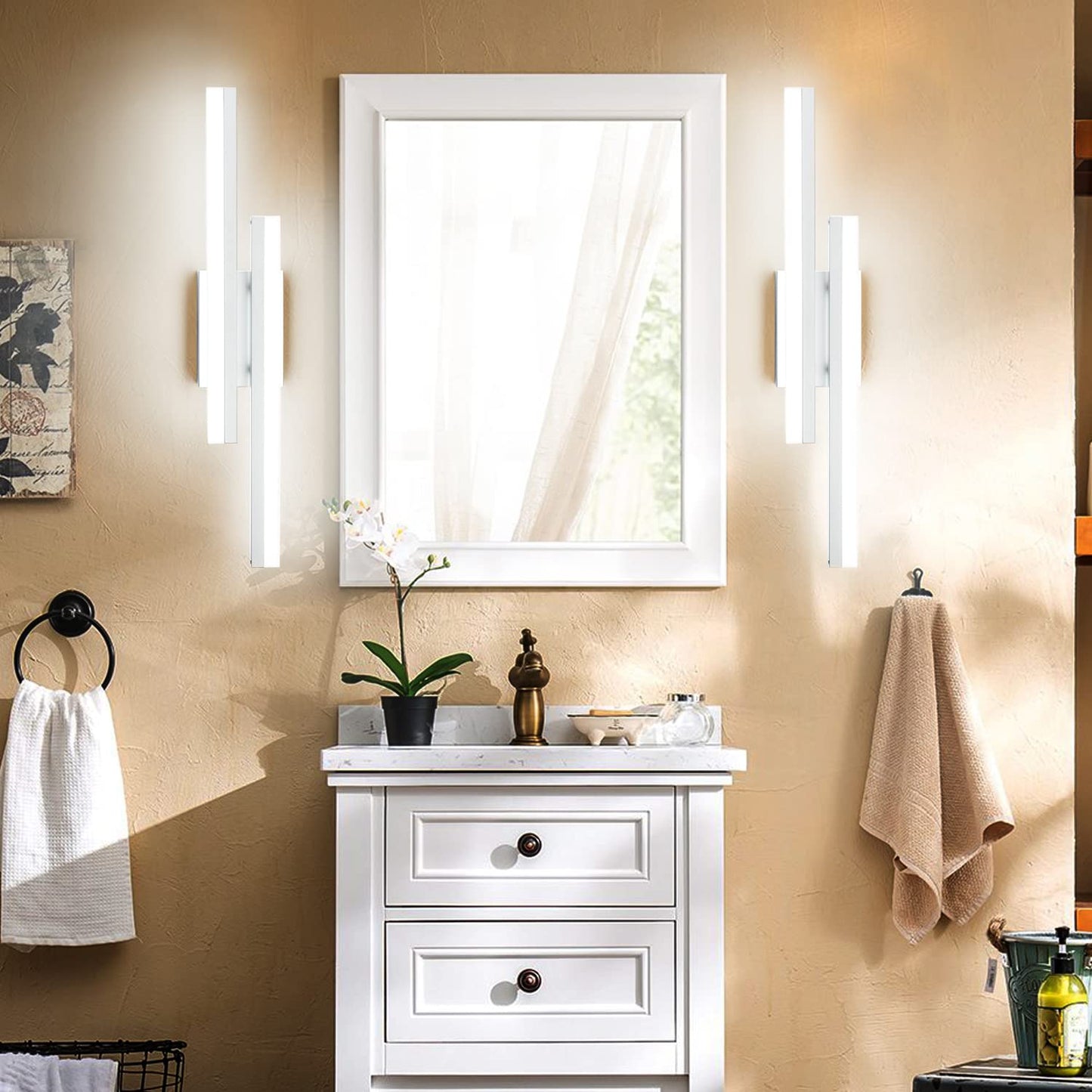 Presde 24-Inch Led Bathroom Vanity Light Fixture, Silver Aluminum, Model 6660-610Mm, Non-Dimmable Over Mirror Lighting