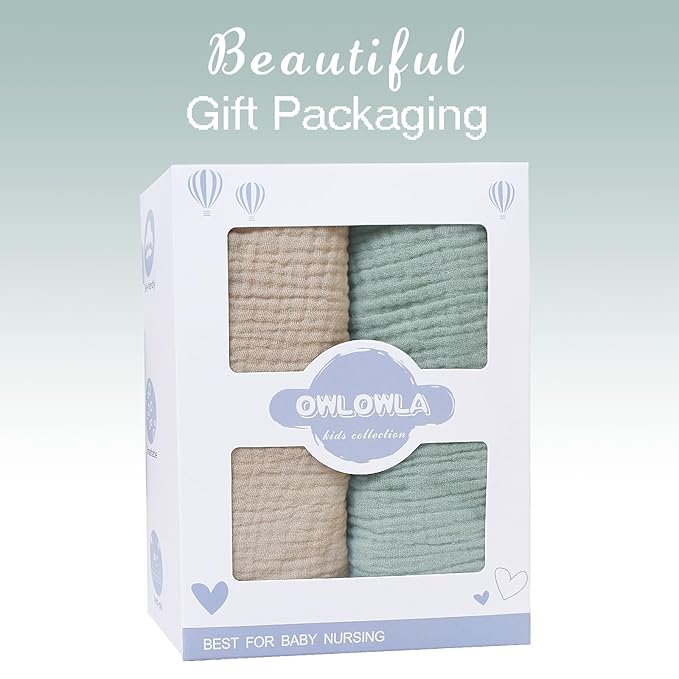 Owlowla Muslin Changing Pad Cover 2PACK,Soft Muslin Cotton Diaper Changing Pad Covers Changing Table Cover for Baby Boy Girl(Natural&Sage)