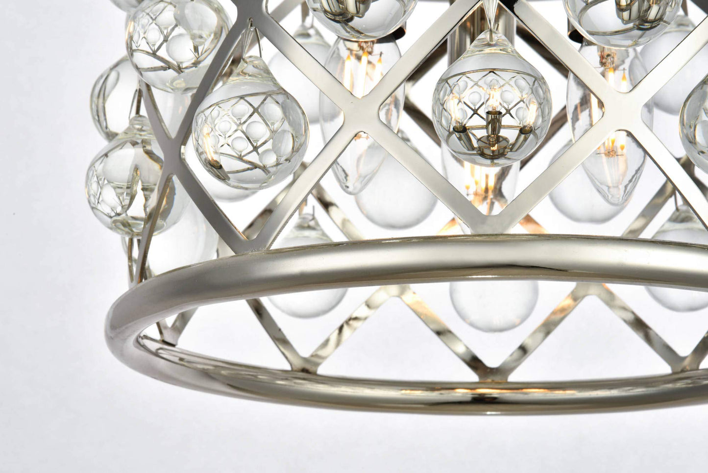 Elegant Lighting Madison 3-Light Pendant Lamp, 12in Depth x 9in Height, Mocha Brown Finish, Crystal, Model 1213D12MB/RC