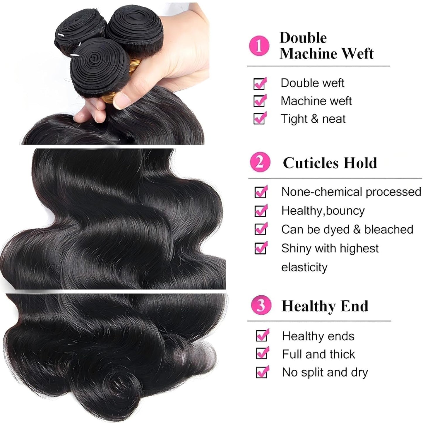 Condescension Human Hair Bundles 26 28 30 Inch Body Wave Human Hair Bundles Unprocessed Brazilian Virgin Quick Weave Hair for Bl