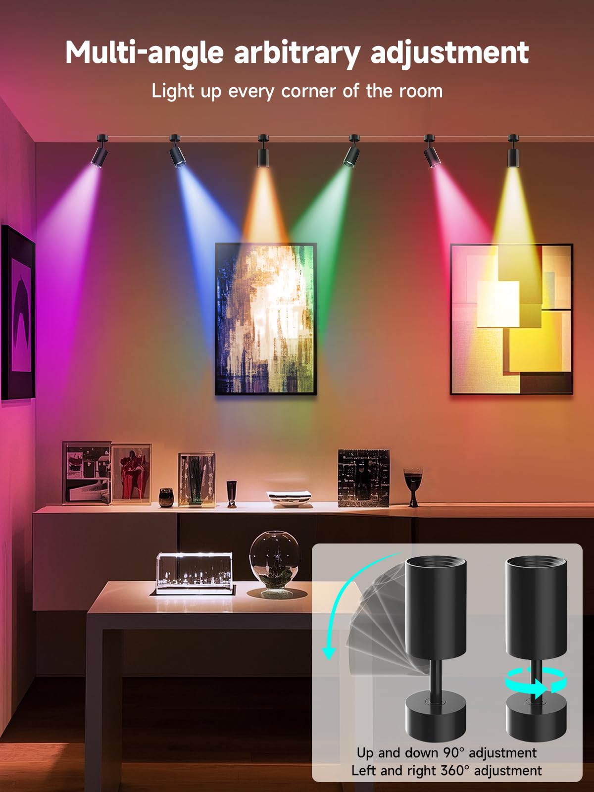Tyute RGB LED Spotlights - Color Changing, Dimmable, App & Remote Control, Model SSG-402