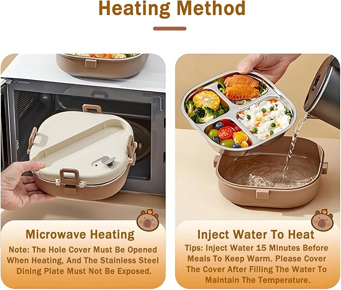 Stainless Steel Bento Box, 800ml Leakproof Lunch Box, Easy To Open And Close, Food Storage Container For Outings, Picnics, And Travels (3 Compartments)