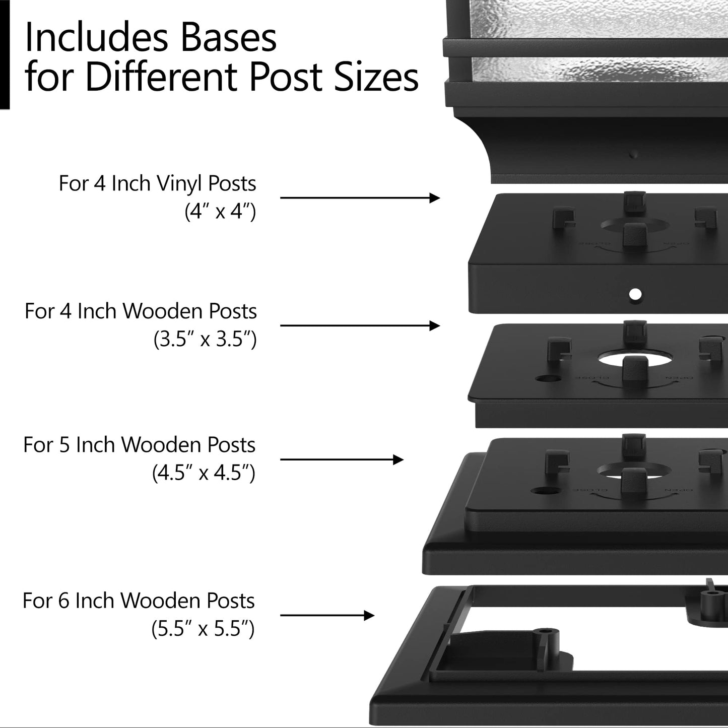 Davinci Lighting enhanced Solar Post Cap Lights - 2 Pack, Slate Black, Bright Led For 4X4 5X5 6X6 Fence, Deck, Garden Or Patio