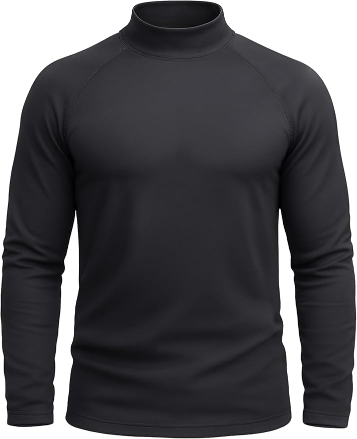 NASBING Mens Thermal Shirt Mock Turtle Neck Fleece Lined Base Layer Cold Weather Long Sleeve Undershirt Winter Underwear Tops