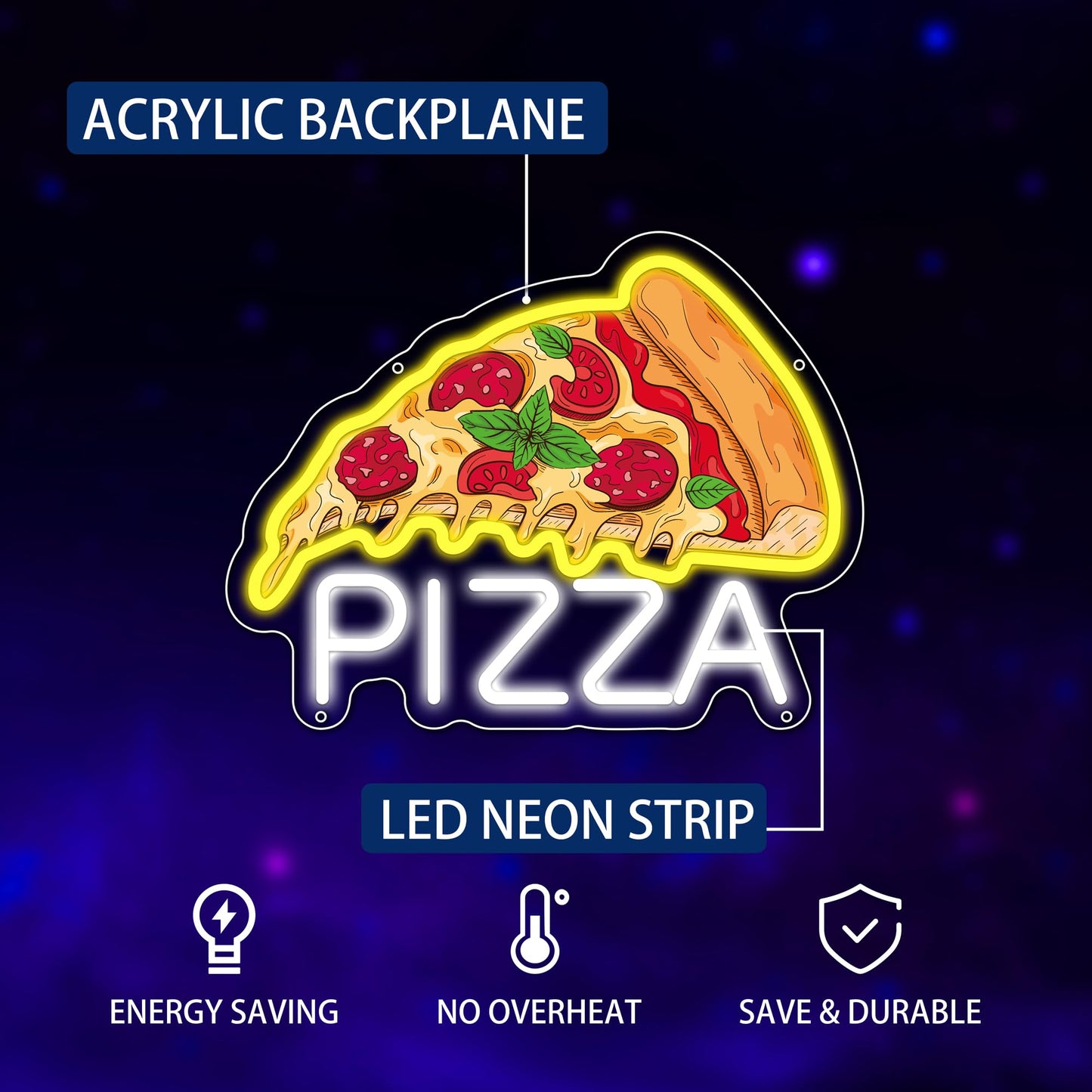 Pizza Neon Sign For Wall Decor  Dimmable Pizza Led Signs  Usb Powered Neon Light Sign For Shop  Home  Man Cave  Bar Pub  Neon Gifts