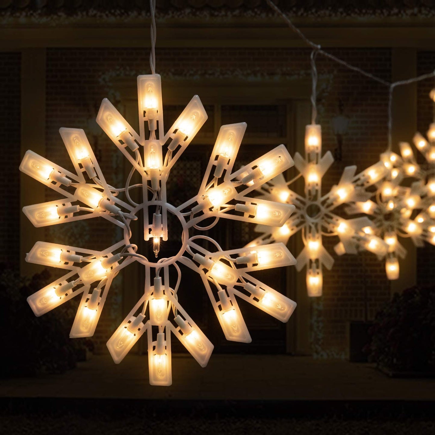 Minetom Snowflake Christmas String Lights - 9ft, 100 Mini Bulbs, White, 1 PC - 6 Drops, Model 39396, Indoor Outdoor Décor