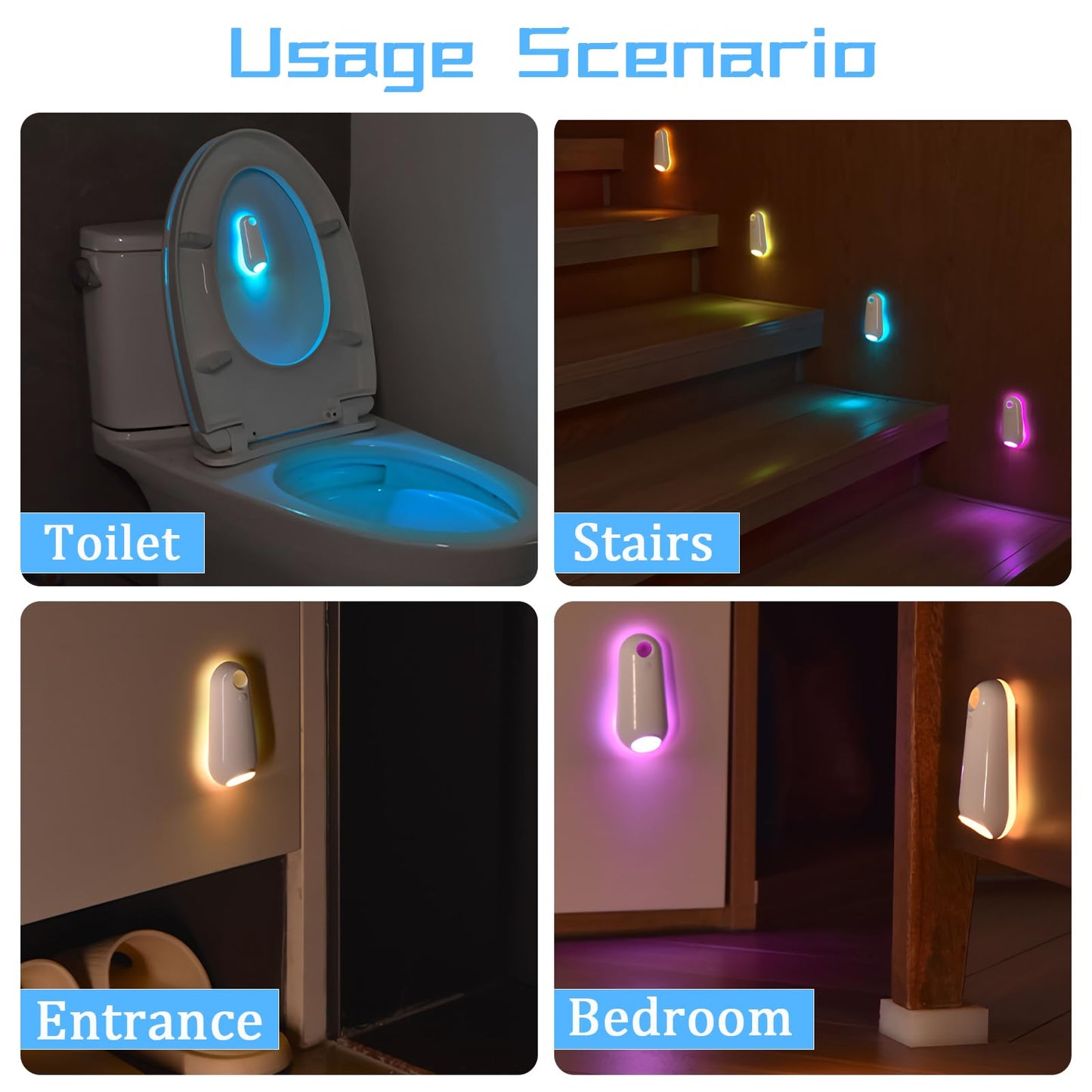 Toilet Light Motion Sensor  8 Colors Changing Rechargable Led Night Light With Star Projection Light  Toilet Bowl Night Light For Bathroom  Funny Gift For Family And Friends (1 Pcs)