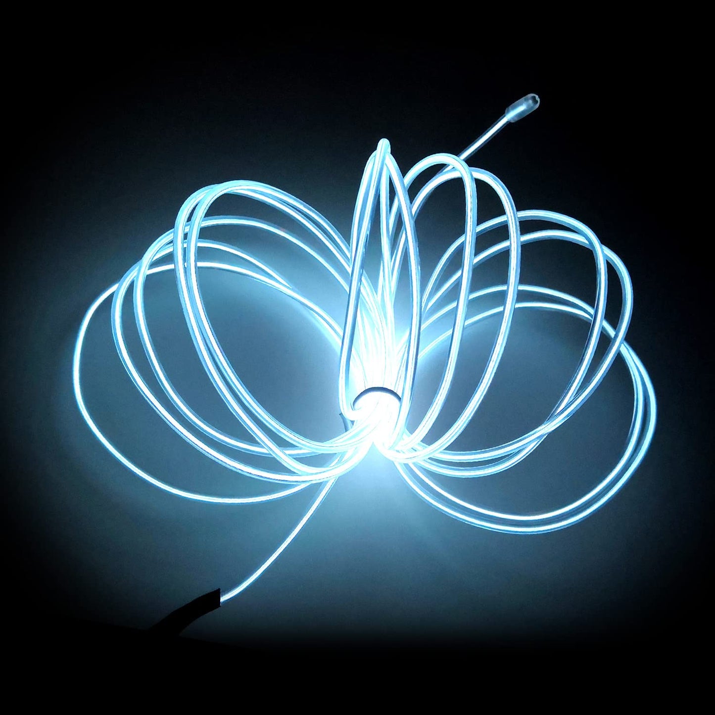 MaxLax EL Wire Neon Lights Strip, 10M/32.8FT, White, Battery Pack, 360° Cuttable, Plastic, Model 733631e2-8ea0