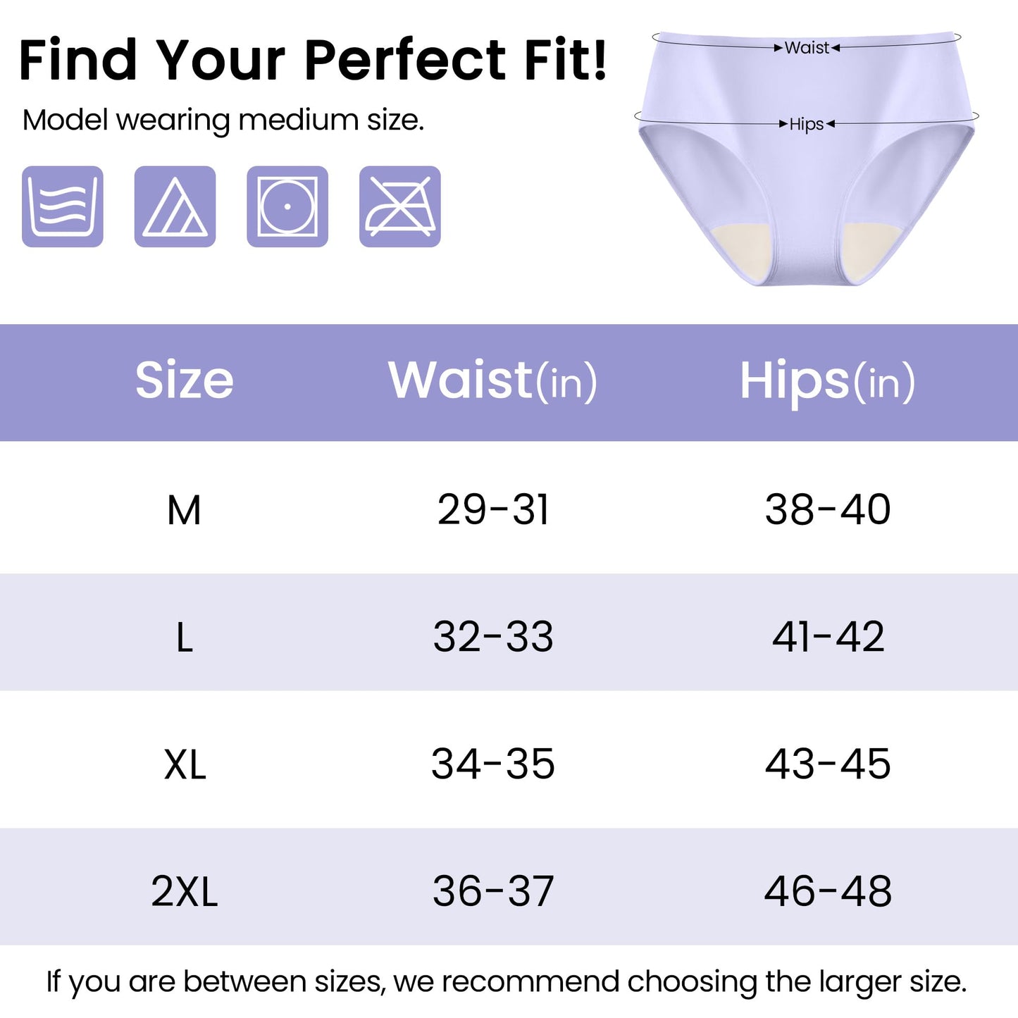BATTEWA Mid-Waist Incontinence Underwear for Women Leak Proof Panties Protective Briefs for Bladder Control Washable Absorbency 40ML,3Pack (Large,3 Color)