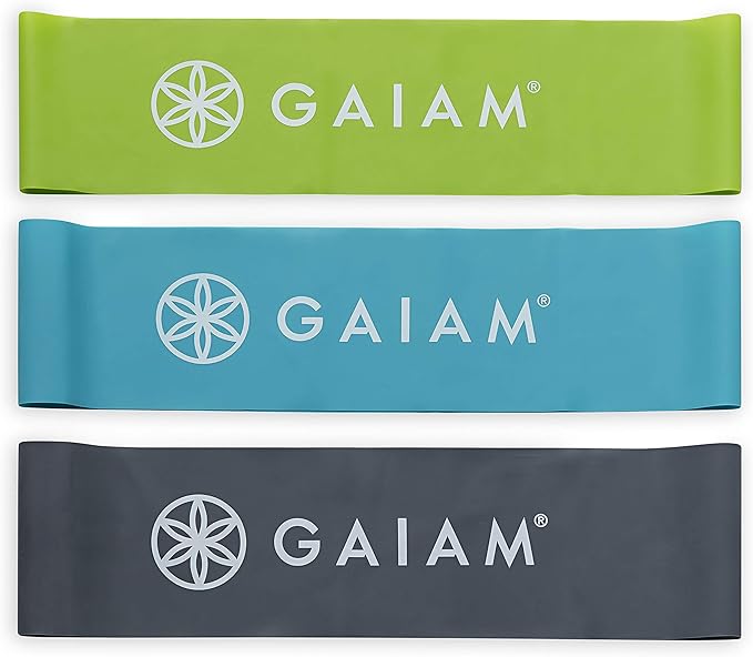 Gaiam Restore Loop Band Kit,Set of 3, Light, Medium,Heavy Lower Body Loop Resistance Bands for Legs and Booty Exercises & ...