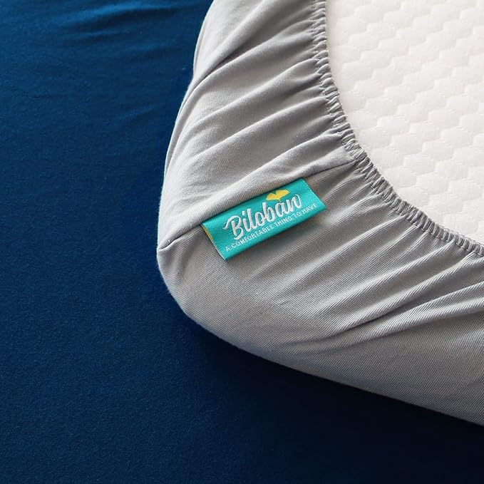 Bassinet Sheets Fit for Maxi COSI Iora, Fodoss, Yacul, Cloud Baby and Graco Travel Lite Bedside Sleeper,100% Cotton, 2 Pack, Ultra Soft Bassinet Sheet, Gray and Navy Blue
