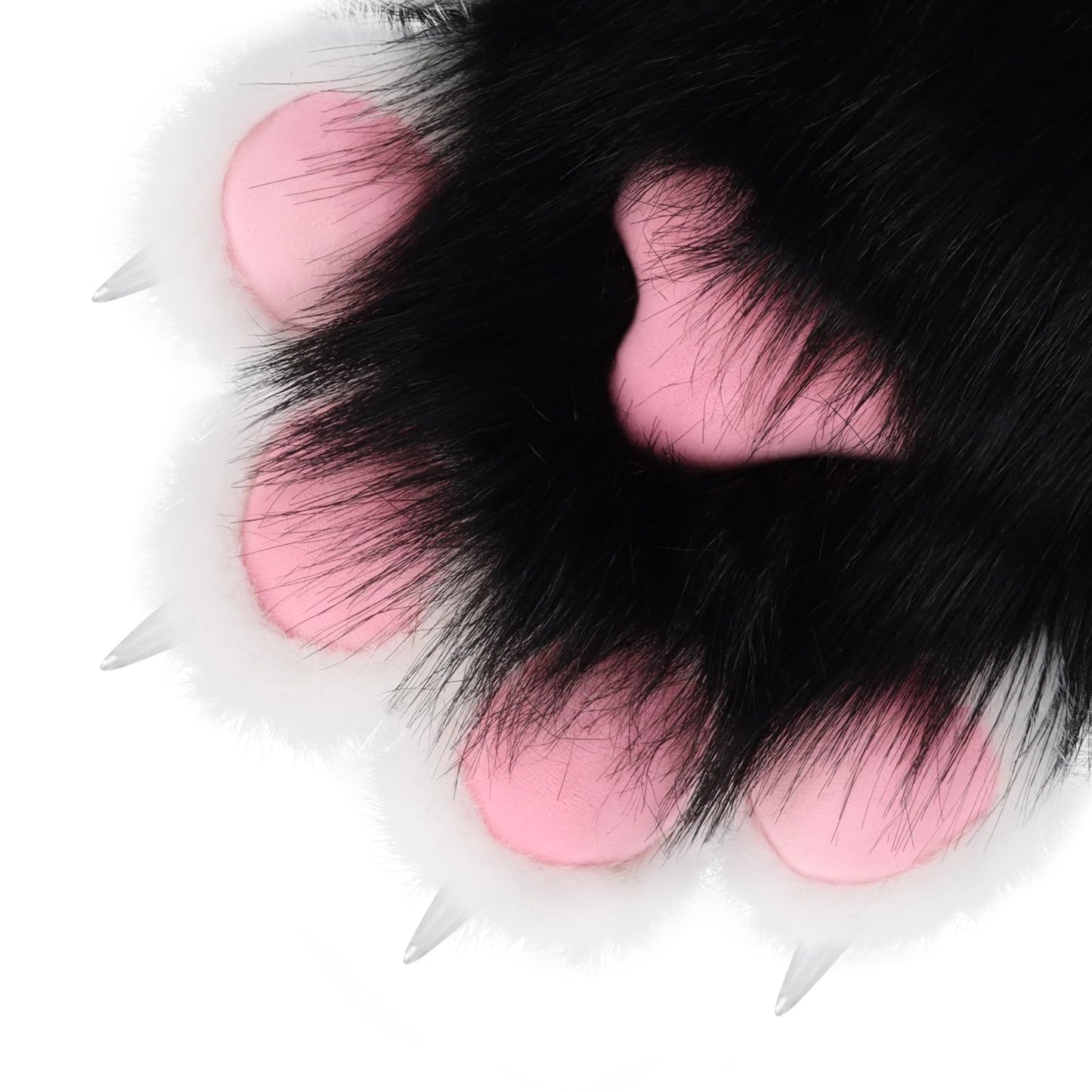 HAOAN Furry Faux Fur Fox Cat Paws Gloves Animal Fursuit Mittens Halloween Christmas Cosplay Costume Props