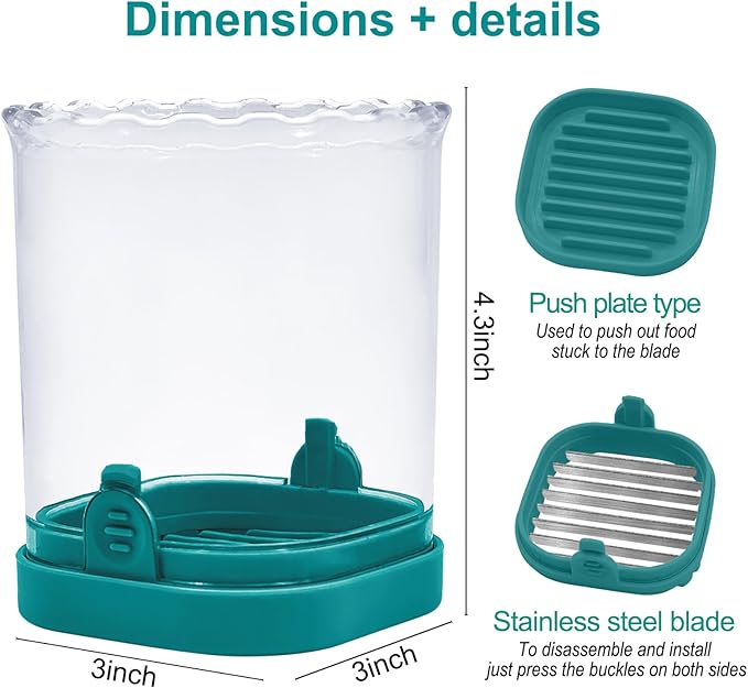 Strawberry Slicer：Fruit Slicer Cup Veggie Salad Speed Cutter for Strawberries Egg Banana Mushroom Cucumber Kiwi the Kitchen Portable Slicing Tool (Dark Teal)