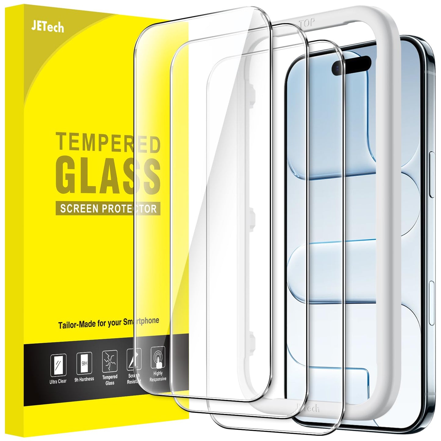 Jetech Screen Protector For Iphone 17 Air, Tempered Glass Film With Easy Installation Tool, 9H Hardness, Case-Friendly, 6.5-Inch