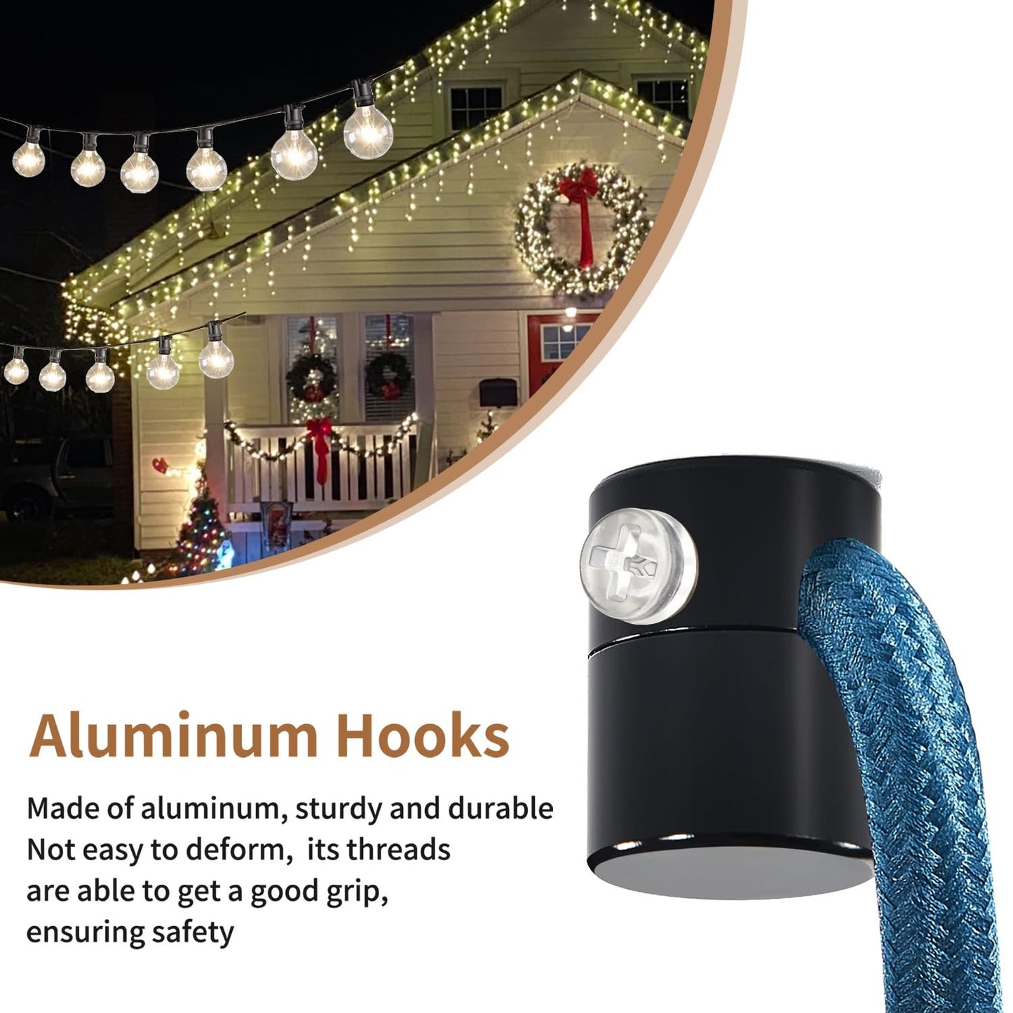 Adcssynd 3 Pack Upgraded Ceiling Hooks  Aluminum Adjustable Ceiling Hooks For Hanging Lights  Black Swag Hook Heavy Duty  Swag Hook For Hanging Light  Lighting Fixture - Easy To Use And Install