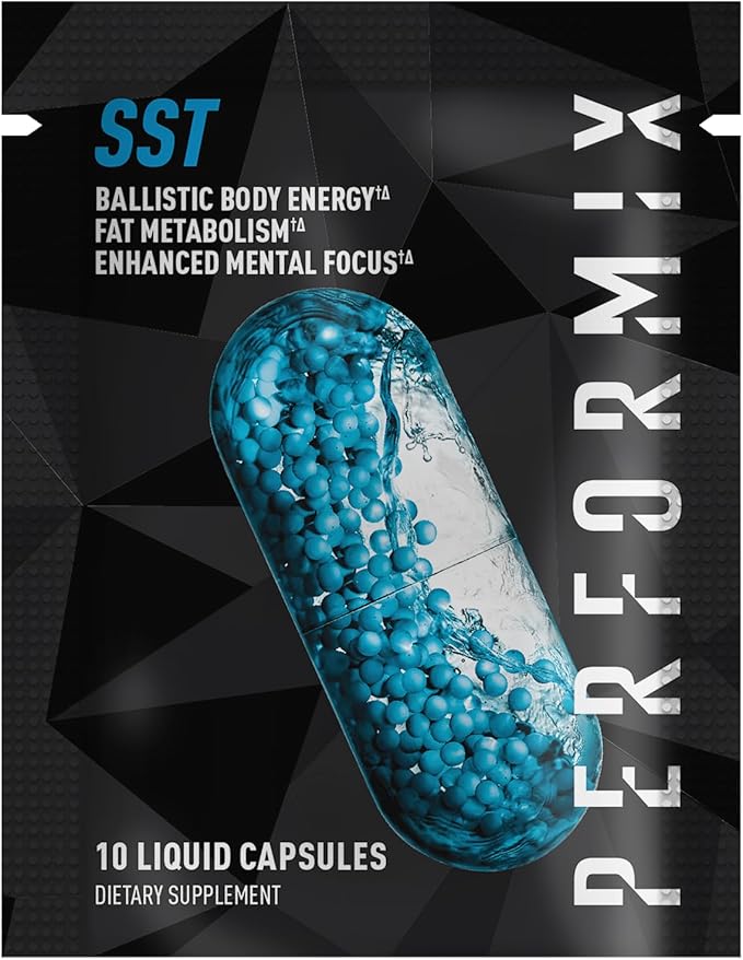 PERFORMIX SST Thermogenic Supplement - 10 Capsules - Focus, Energy Booster for Men & Women - TeaCrine, Caffeine, Sensoril, Vitamin B12