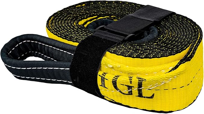 TGL Heavy Duty Tow Strap with Loops, 3" x 20', 30,000 lb Break Strength, Reinforced Loops - Emergency Strap for Truck, UT...