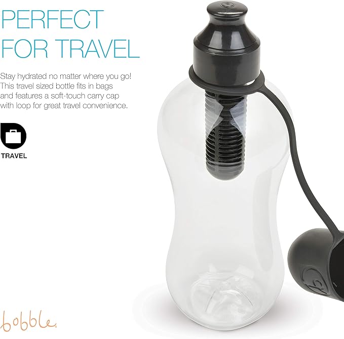 Bobble Classic Water Bottle, Filtered Water, BPA-Free Reusable Bottle, Soft Touch Carry Cap with Replaceable Carbon Filter for Sustainable Water and Hydration 34 oz - 2 Pack (Lavender)