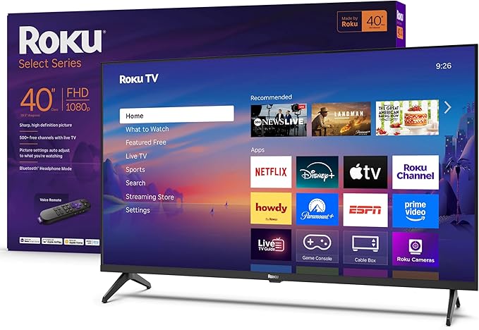Roku Smart TV 2025 – 40-Inch Select Series, 1080p Full HD TV – Roku TV with Voice Remote – Flat Screen LED Television with...