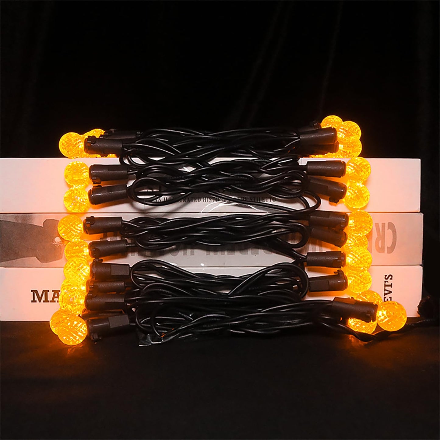 18.6Ft 50 Led Orange Halloween Lights G12 Mini Globe Ball String Lights For Small Tree Crafts Holiday Indoor/Outdoor Christmas Thanksgiving Day Halloween Decorations  Ul Certified  Connectable  Orange
