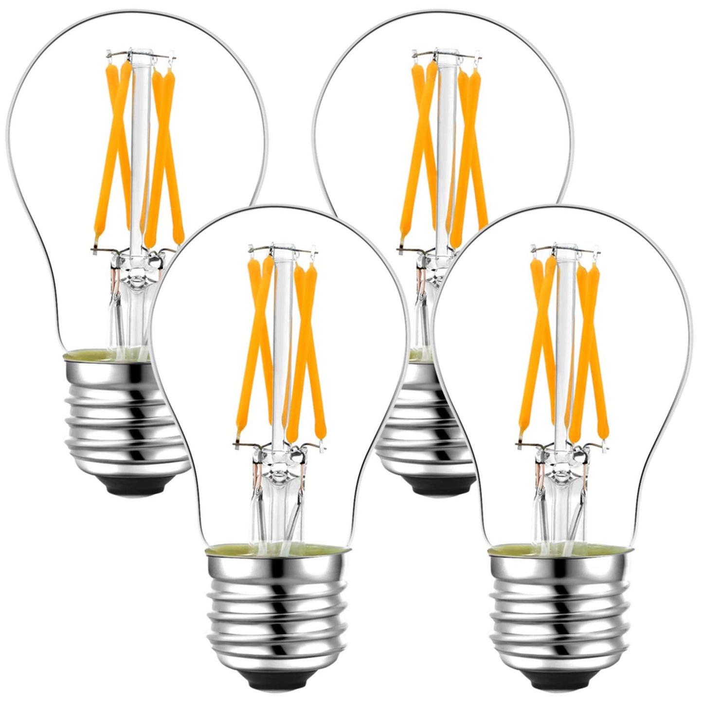 Litehistory A15 Led Bulb 4W (40W Equivalent) Warm White 2700K, Glass, 4 Pack