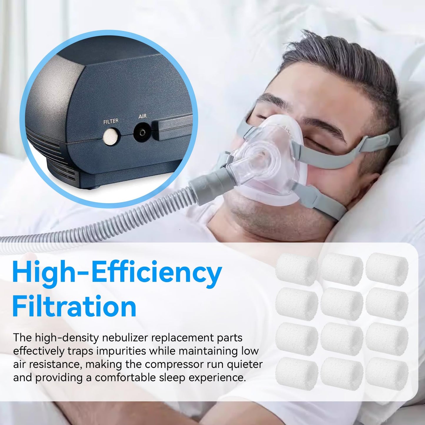 12 Pack CPAP Nebulizer Filter Replacement for PARI Vios, Ultra II, Trek, and Trek S Nebulizer Filters, Replacement Air Filters Compatible with PARI Compressor
