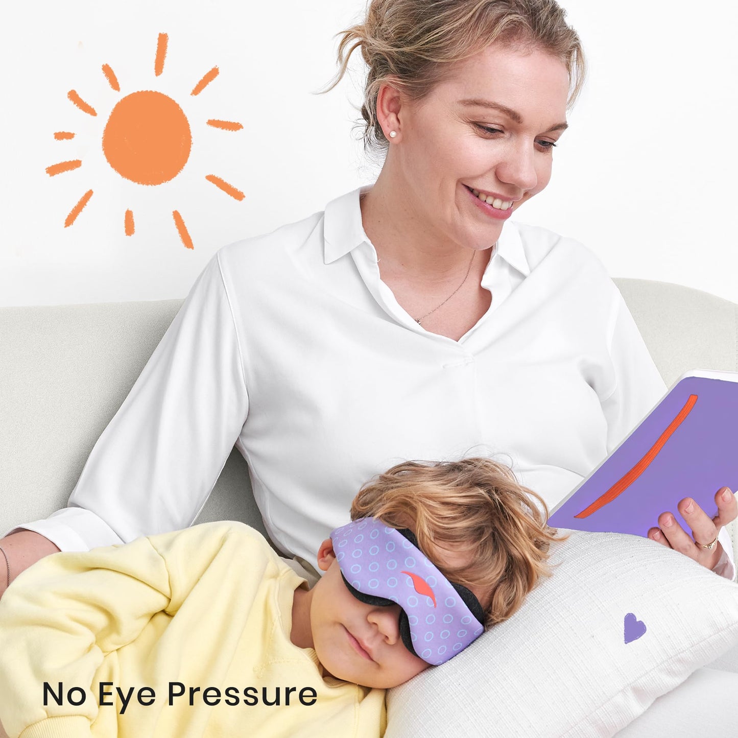 Manta Kids Sleep Mask - Comfy & Cute Blackout Sleeping Mask with Adjustable Eye Cups, Soft & Breathable Machine Washable Kids Eye Mask for Girls, Boys, Toddler Aged 6+ (Periwinkle)