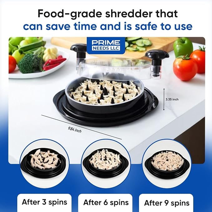 Chicken Shredder Large Meat Grinder Chicken Breast Shredder Heavy Duty Meat Shredder Tool Twist With Tray&Brush Hot Meat Shredder, Meat & Poultry Tools BPA-Free, Dishwasher Safe, Strong Non-Slip Base.