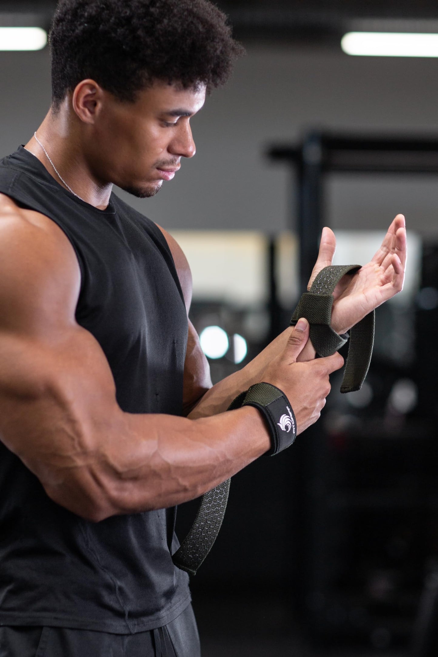 Fitgriff® Lifting Wrist Straps for Weightlifting, Gym, Deadlift, Workout (Made of Premium Cotton & Padded) - Men & Women (Standard, Army Green (Silicone-Grip))