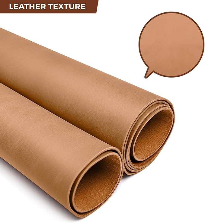 Tooling Leather Full Grain Sheets Genuine Cowhide Leather 1.8mm-2.0mm Thick Square Piece for Sewing Hobby, Crafting Leather Work Beige 6"x12"