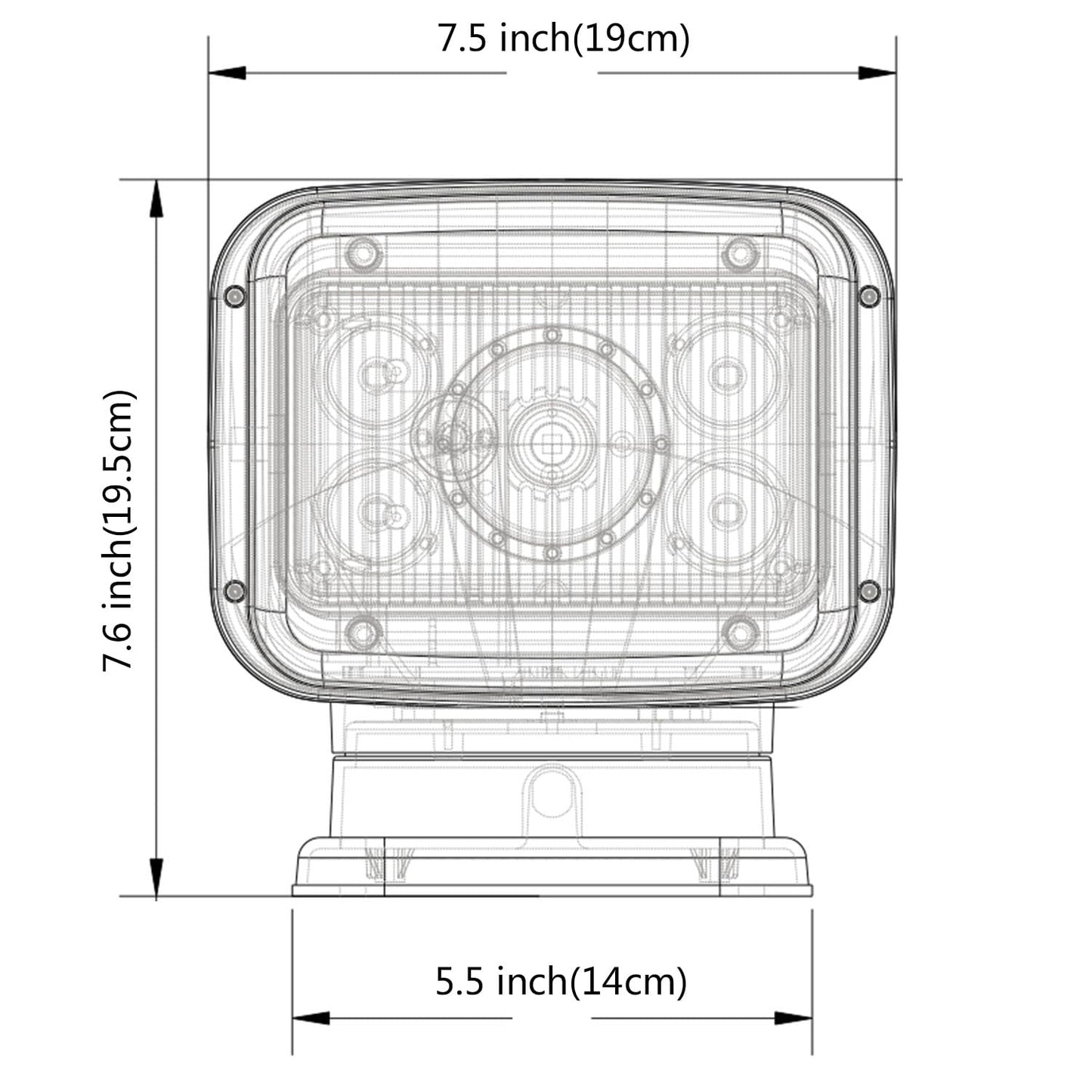 6 Inch 70W Led Search Light With Remote Control 360 Degrees Rotating 9-32V Magnetic Base Work Light Spot Driving Fog Light For Hunting Camping Offroad Truck Boat Fishing