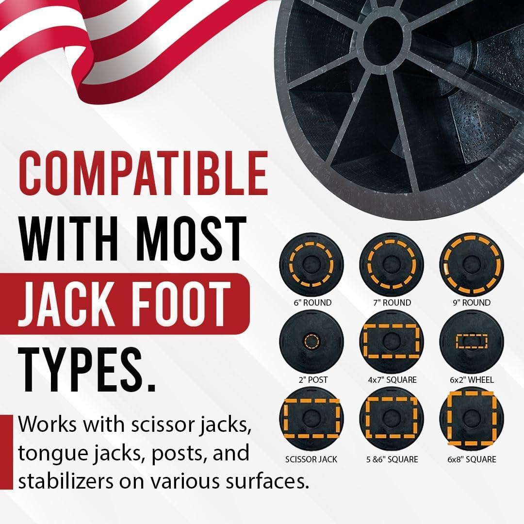 USA-Made Trailer Leveling Blocks - for RV and Camper,Heavy Duty Jack Pads, Stabilizing Blocks, UV Resistant Recycled Plastic Leveling Blocks for RVS (1)
