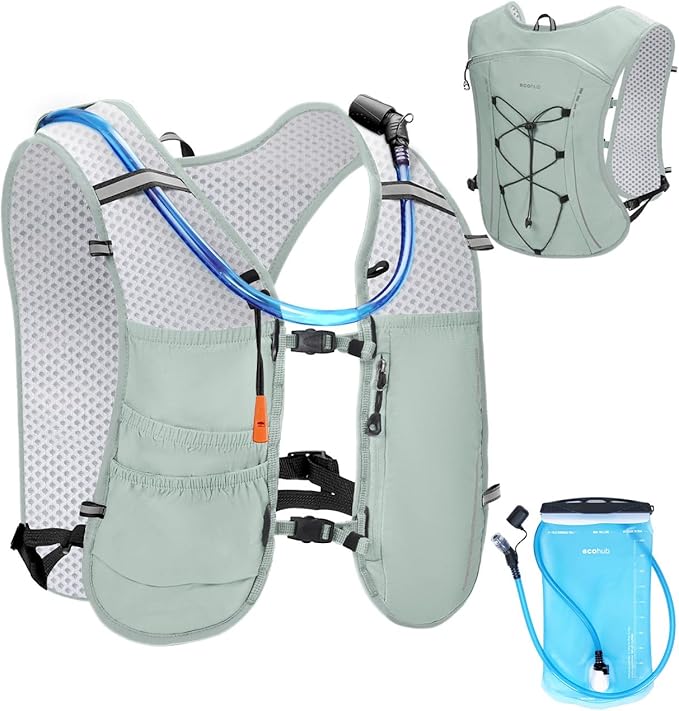 ECOHUB Running Hydration Vest Backpack,Lightweight Breathable Pack with 2L Water Bladder Bag Daypack for Hiking Trail Runn...