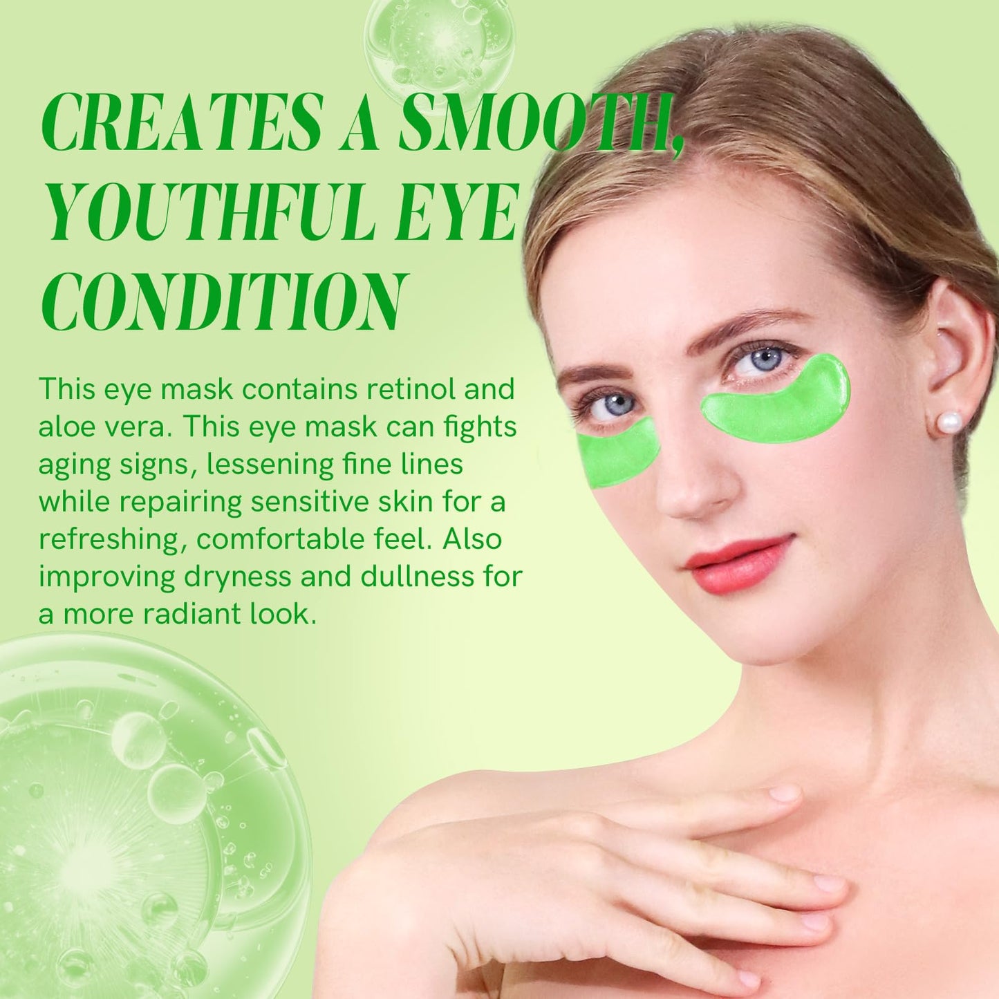PEAUAMIE Under Eye Patches with Retinol and Aloe Vera Eye Mask for Dark Circles and Puffiness, Face Mask Skin Care Products 30 P