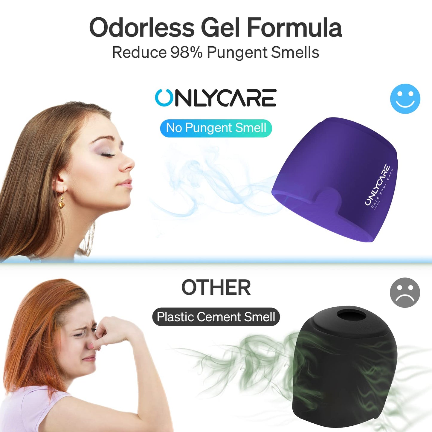 ONLYCARE Migraine Relief Cap, Soothing Headache Hat, Upgraded Odorless Gel Ice Head Wrap, Hot and Cold Therapy, Headache Ice Pack for Tension and Stress(Purple)