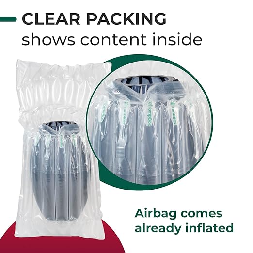 IDL Packaging Inflated 32 oz Bottle Air Bags, Self Sealed, Pack of 5 - Reusable Air Column Bags for Packing, Travel and Shipping - Cushioning Protector for Glass, Ceramic, Breakables