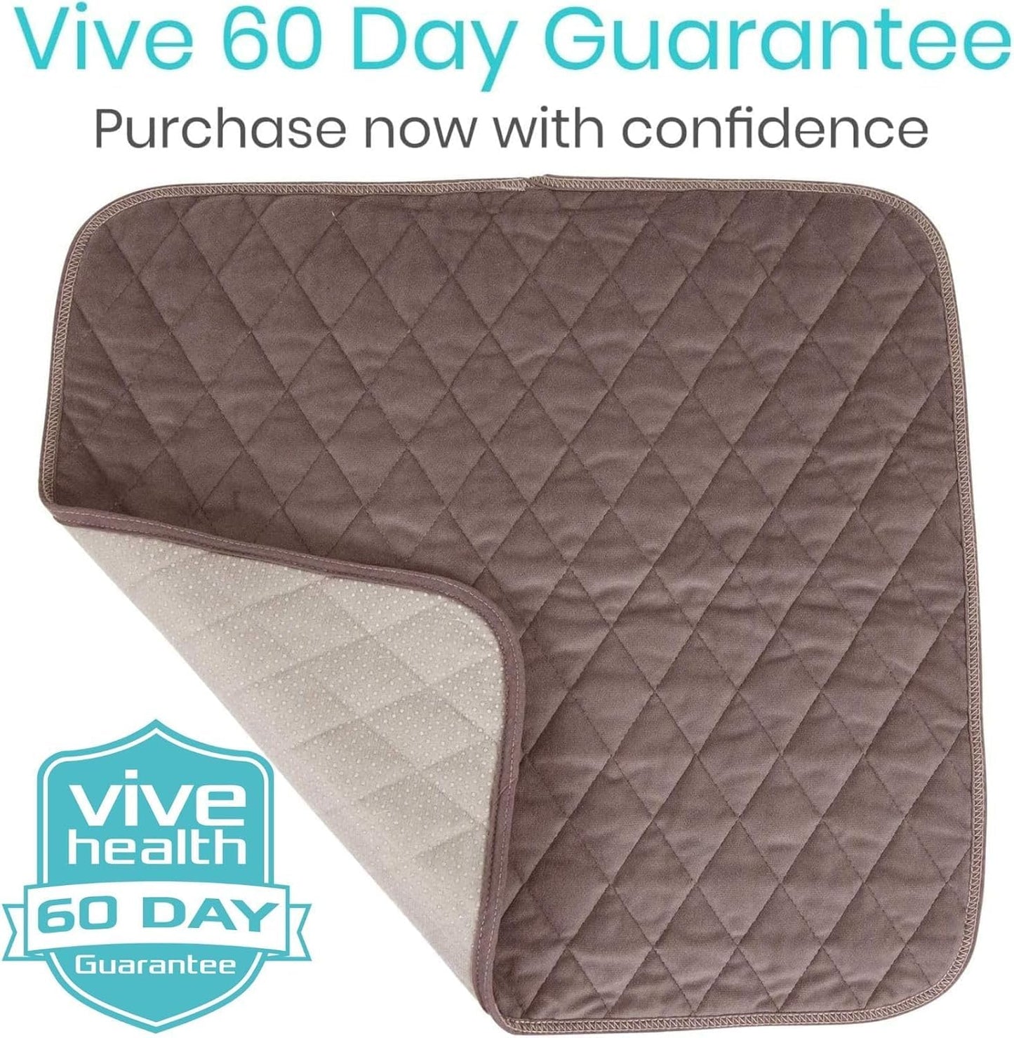 Sures Waterproof Chair Pads for Incontinence (22" x 21") - Washable, Waterproof Seat Protector - Chair Protector Seat Cover - Absorbent Pad for Bed, Seat, Car, Wheelchair & Recliner (Brown, 2 Pack)