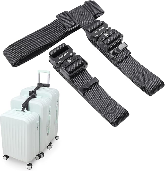Vigorport Luggage Straps, Straps for Suitcase, Add A Bag Adjustable Attachment Accessories for Connect Your 3 Luggage Toge...
