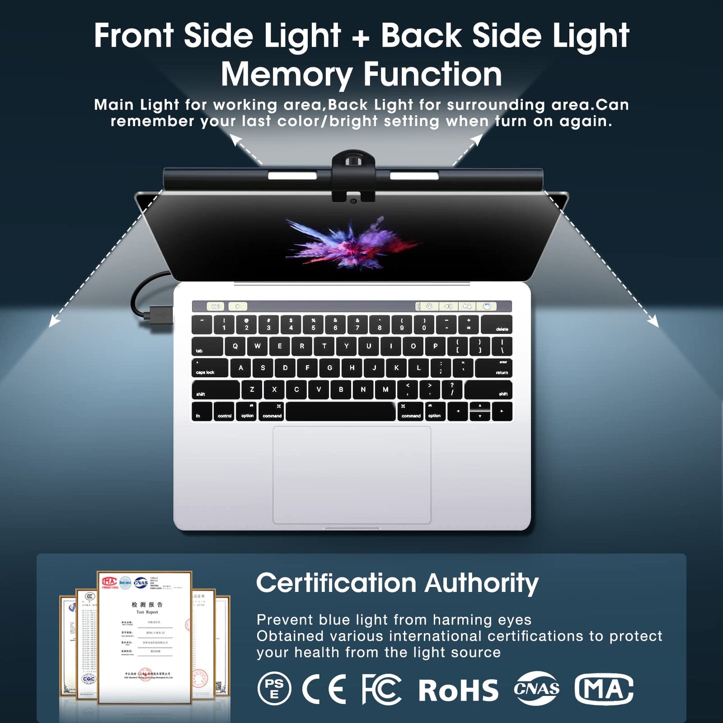 Oowolf Monitor Light Bar, 13 Aluminum Desk Lamp, Cri=95, Black, Eye-Caring, Dual Light, 3-Color Mode, Model Lm-Us-Tl04Pro
