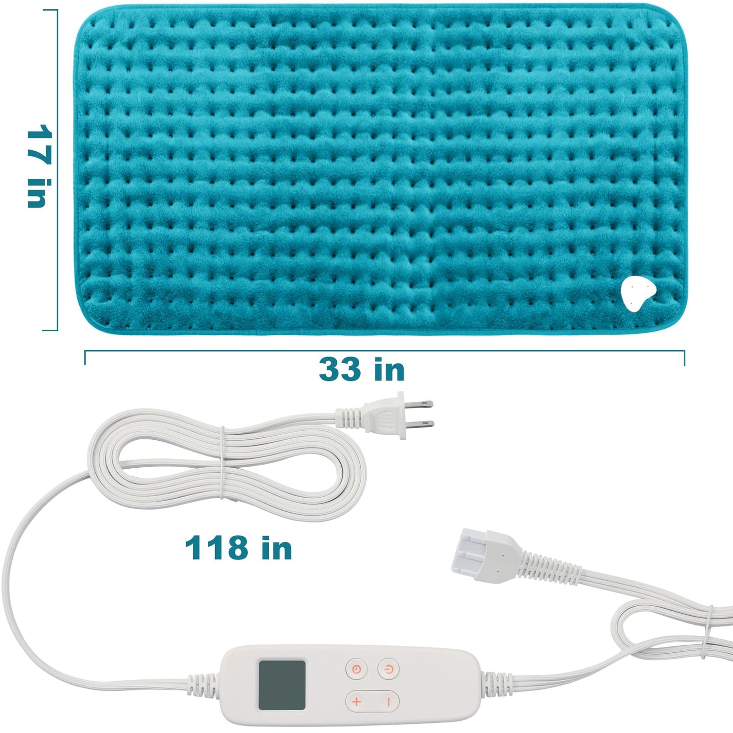 Electric Heating Pad for Back: VAAGHANM 33" x 17" Extra Large Heat Pad for Shoulder & Neck & Back - 6 Temperature Settings & Auto Shut-Off Timer