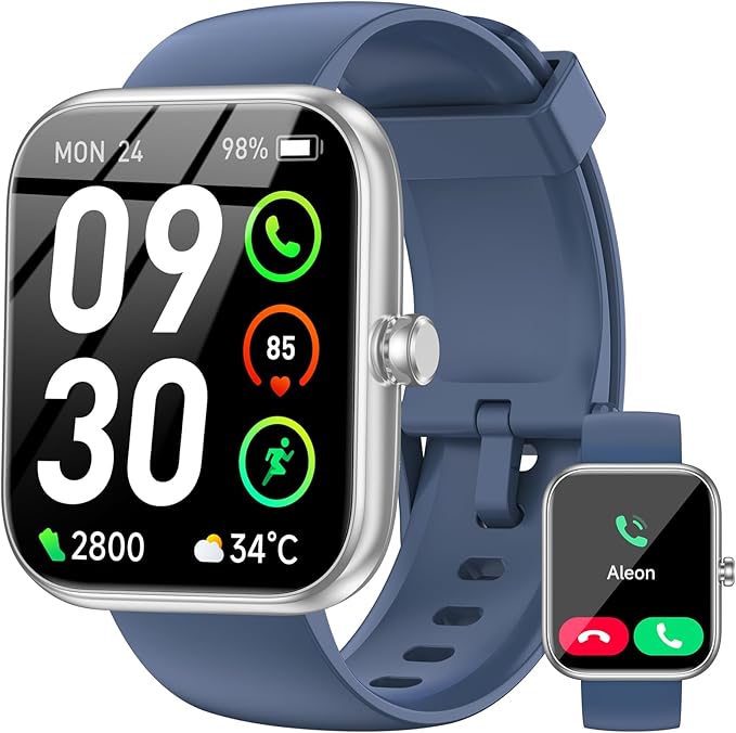 Smart Watch with Alexa Built-in, 1.83" HD Touchscreen Fitness Tracker, Bluetooth Notifications/Calls, IP68 Waterproof, 12...